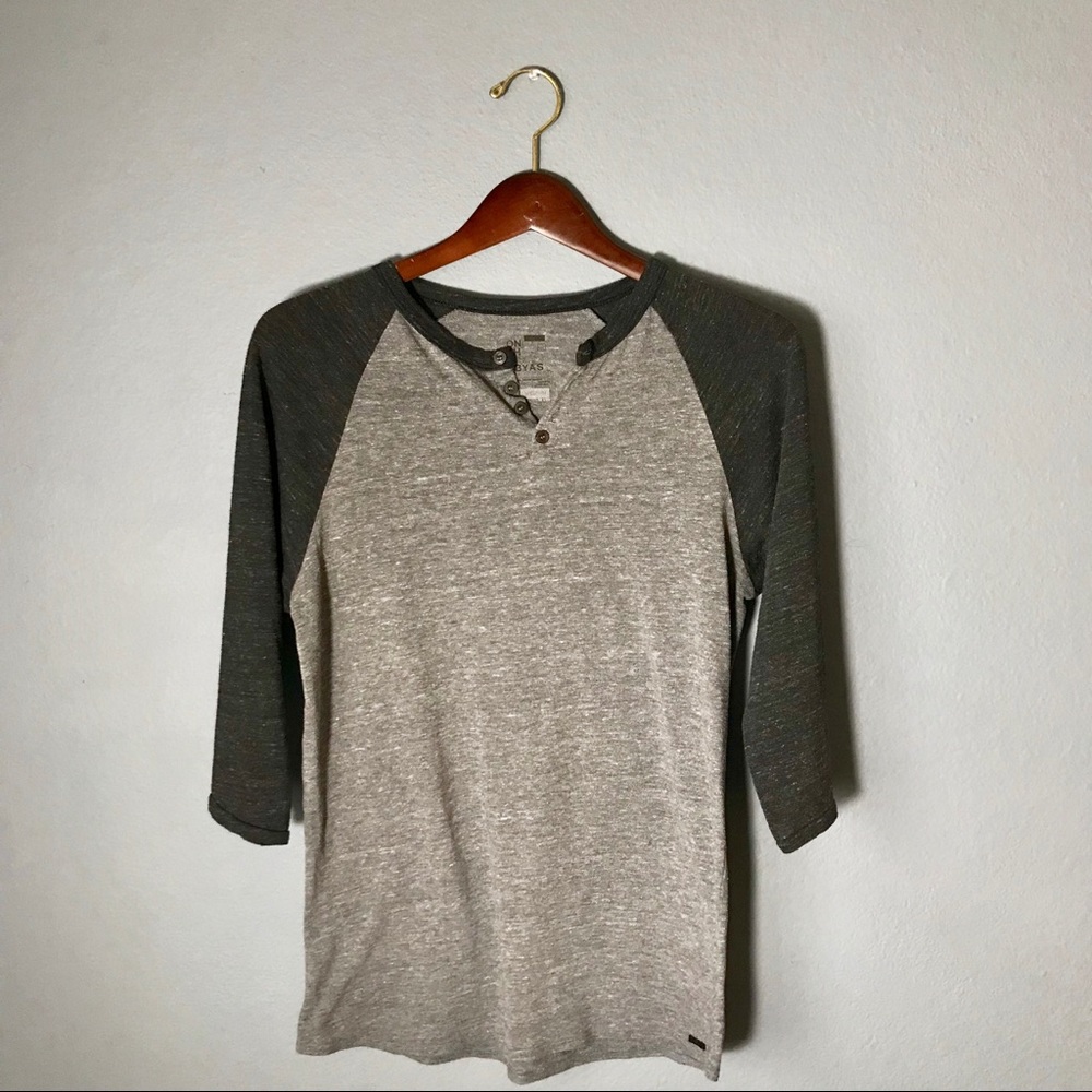 Pacsun Black & Gray Baseball Henley